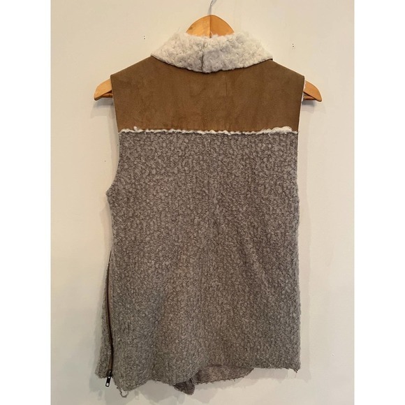 Anthropologie Saturday Sunday Sherpa Full Zip Moto Vest - Picture 4 of 6